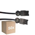 Multipack 50x Noxion GST - Compatible Extension Cable Black - Male + Female - 1m - 3 pole 1,5mm2