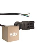 Multipack 50x Noxion GST - Compatible Supply Cable Black - Male + Open Ends - 0,3m - 3 pole 0,75mm2