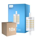 Multipack 10x Philips CorePro LED R7S Linear 78mm Clear 7W 1000lm - 840 Cool White | Replaces 60W