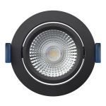 EcoDim Recessed Spot Black 6W 450lm 60D 827- 860 Tunable White | RGB - 85mm - Cutout 75mm - IP54 - Zigbee Dimmable