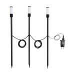 Multipack 3x Eglo Spike Light Zancaro Aluminium Black 1W 130lm - 830 Warm White | IP44