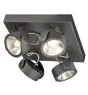 SLV Kalu Quadruple Wall and Ceiling Light Aluminium Black Square 60W 4000lm - 830 Warm White | Dimmable 