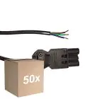 Multipack 50x Noxion GST - Compatible Supply Cable Black - Male + Open Ends - 2m - 3 pole 0,75mm2